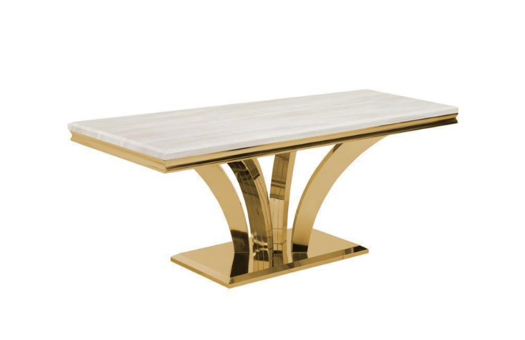 1767_Coffee Table_White Marble Gold